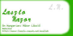 laszlo mazor business card